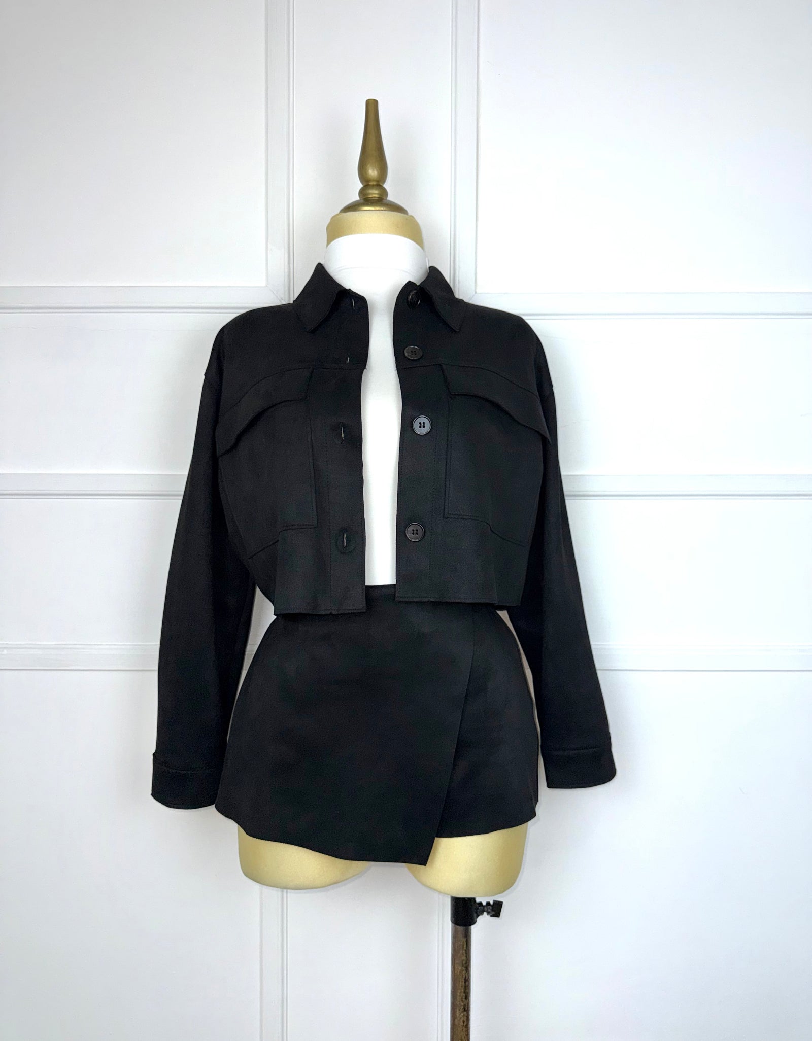 Set negro de gamuza