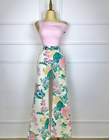 Pantalón con estampado floral