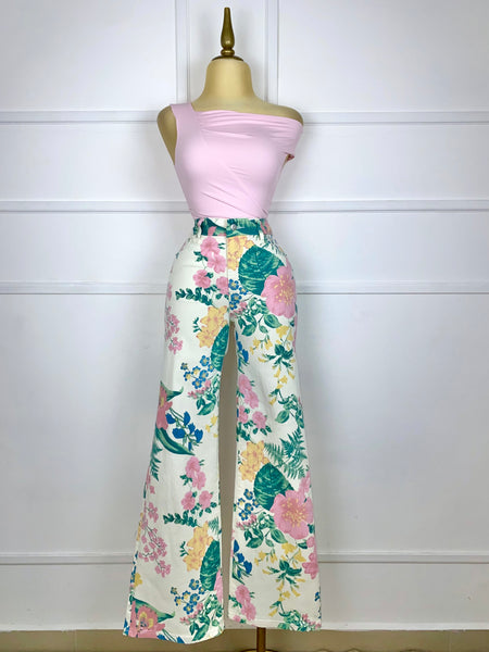 Pantalón con estampado floral