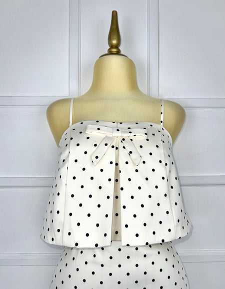 Set polka dots top y short falda