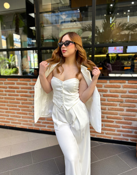 Traje blanco 3 piezas