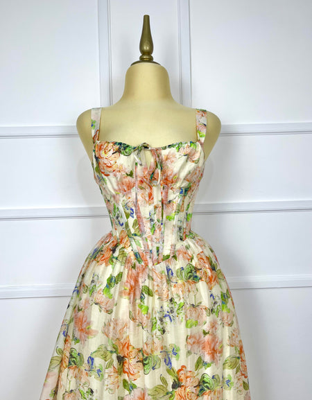 Vestido midi estampado floral