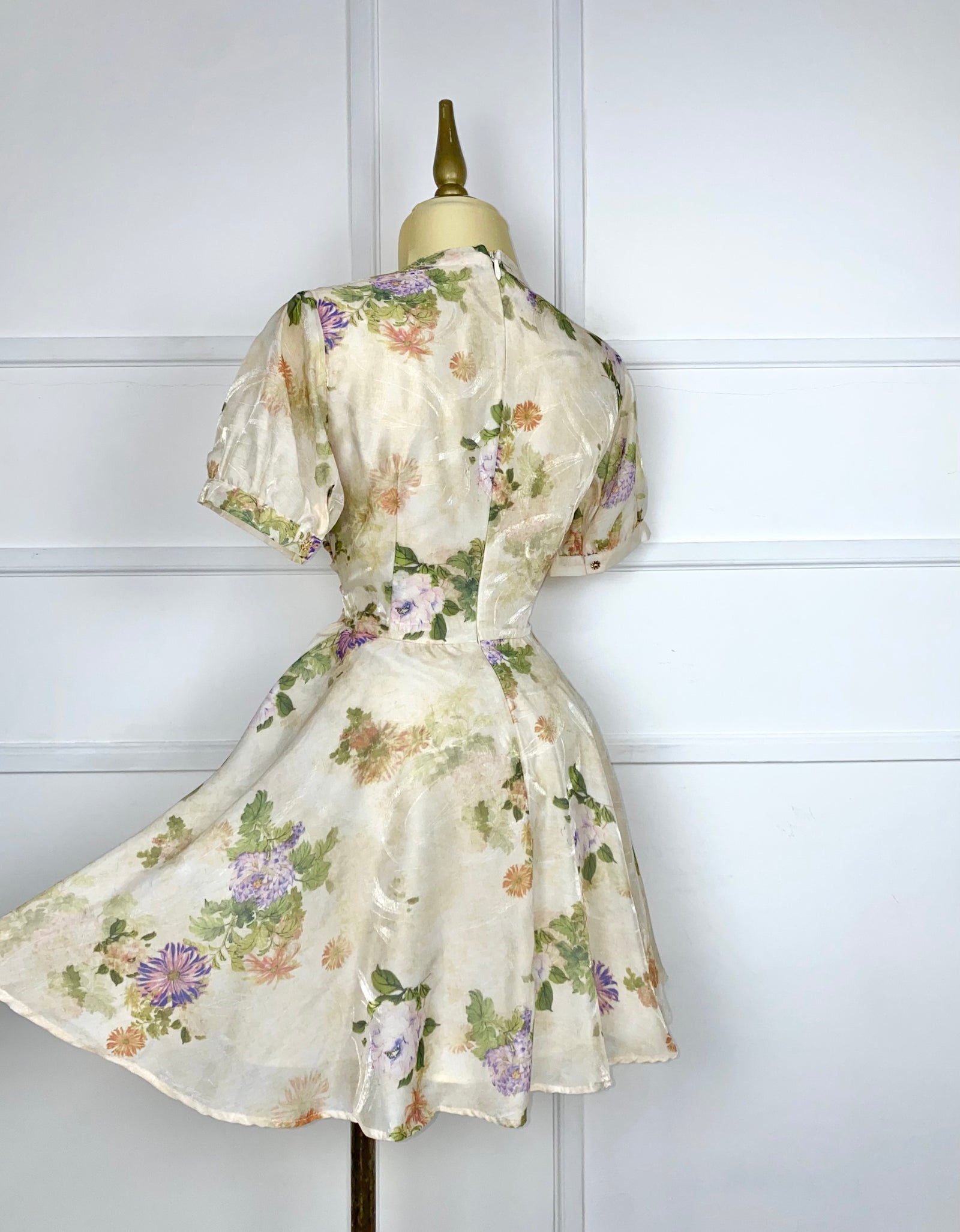 Vestido beige estampado flores