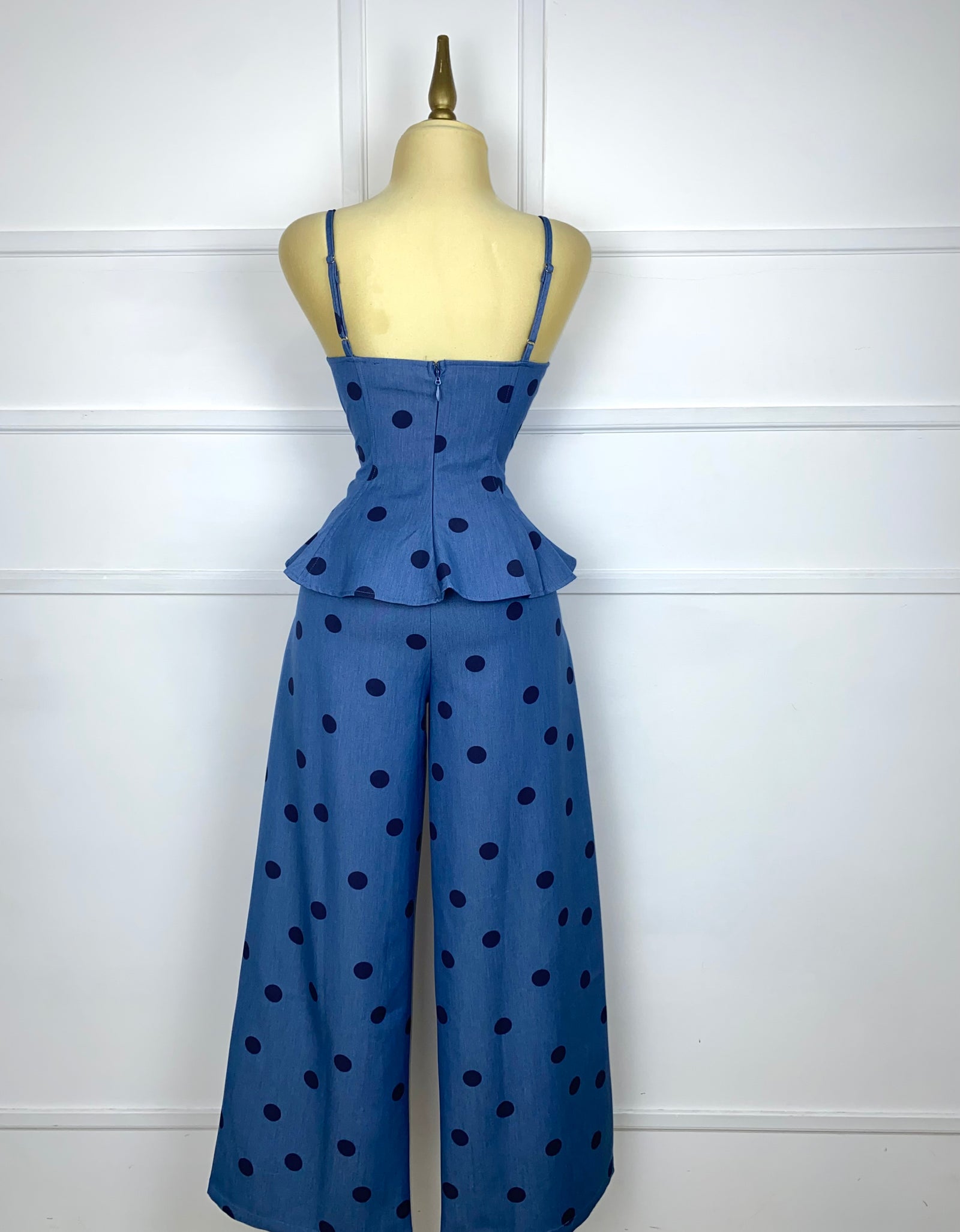 Set azul con lunares