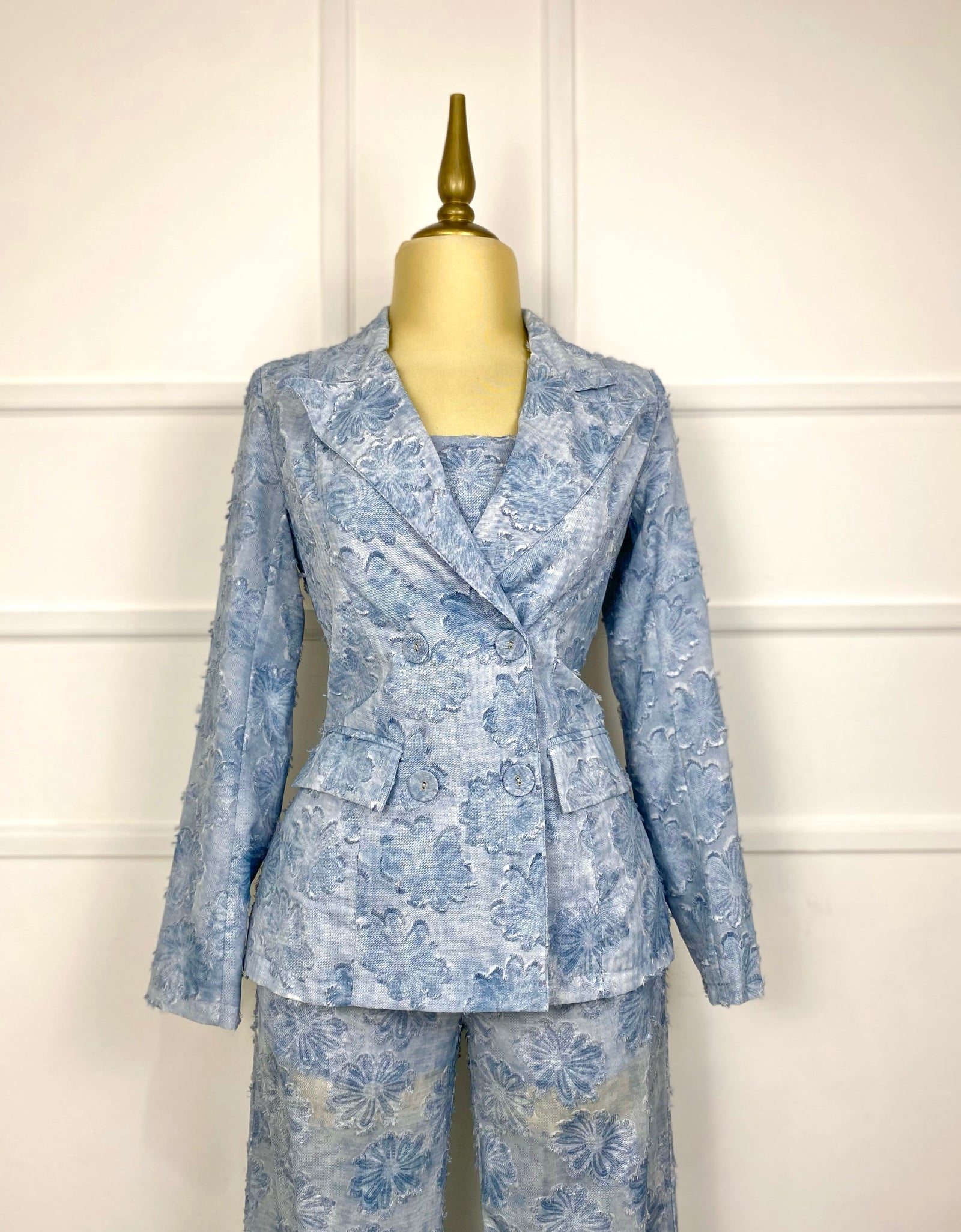 Set azul con textura (3 piezas)