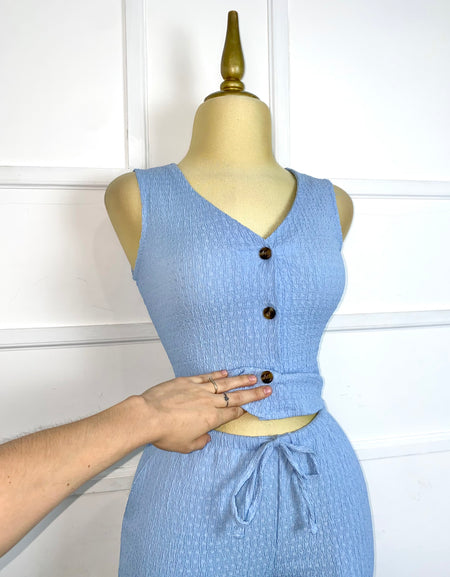 Set azul con textura