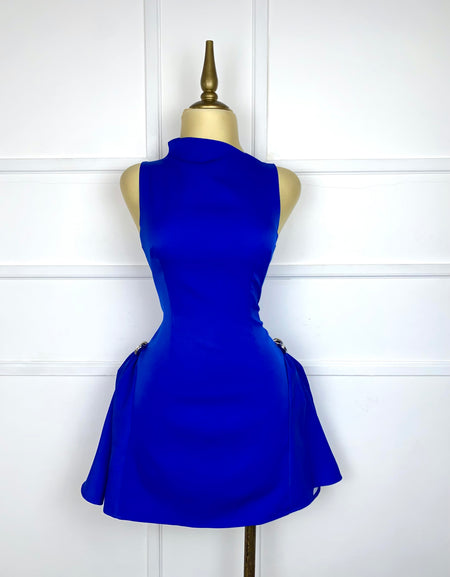 Vestido azul rey corte A