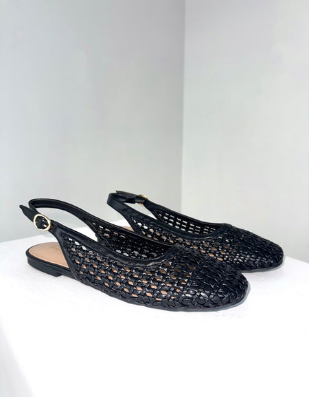 Flats negros destalonados
