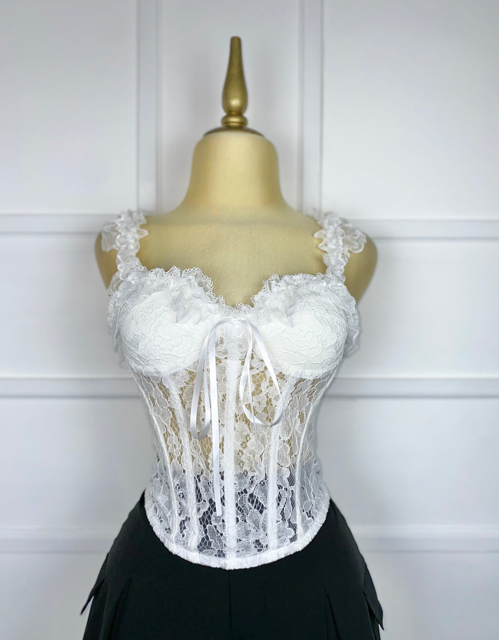 Corset blanco encaje unitalla