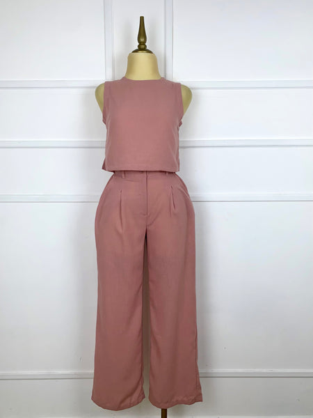 Set rosa tipo lino