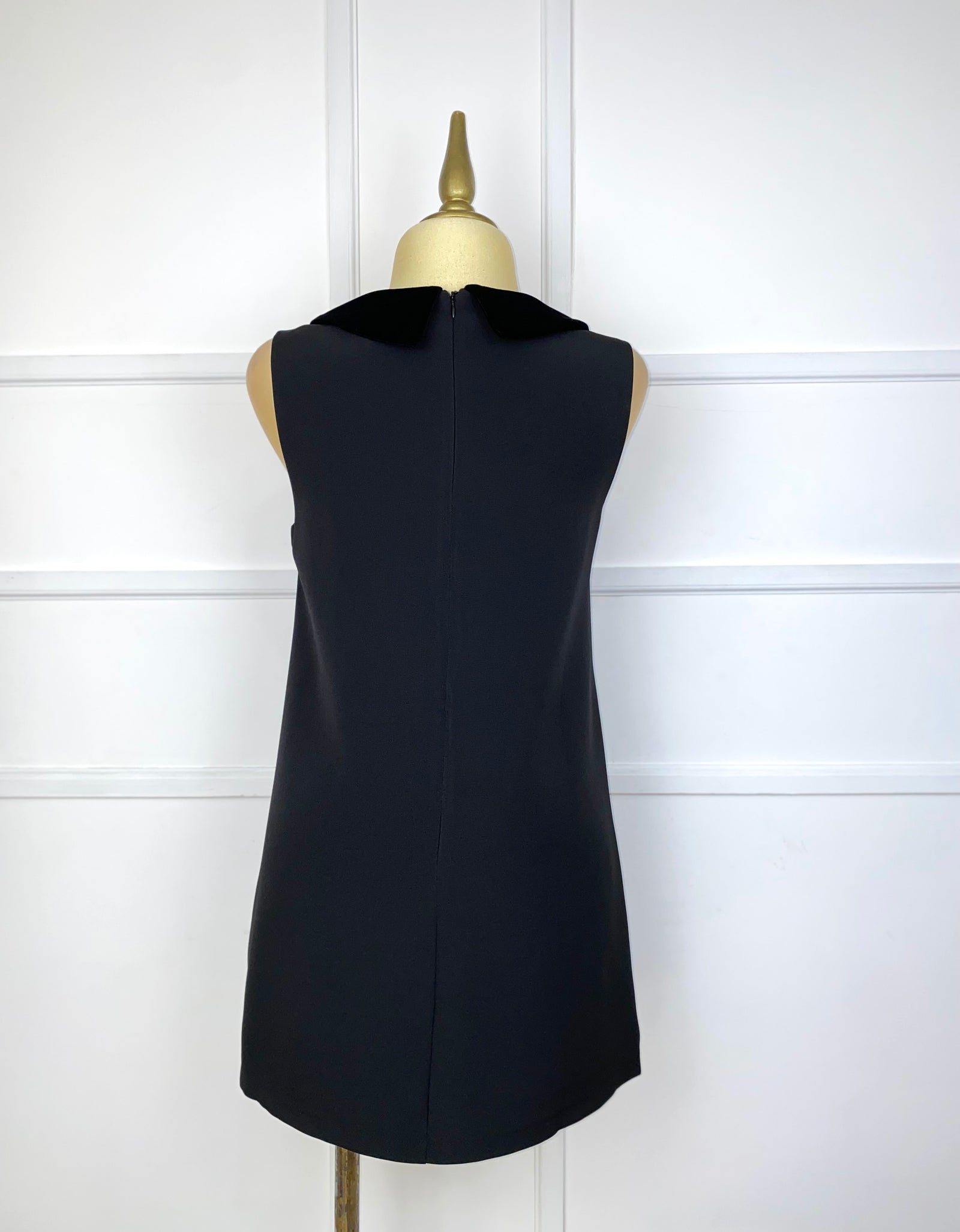 Vestido negro moño gamuza