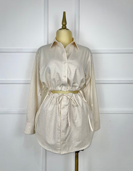 Set beige con pedrería