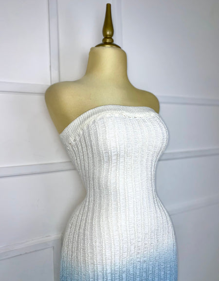 Vestido strapless tejido "océano"