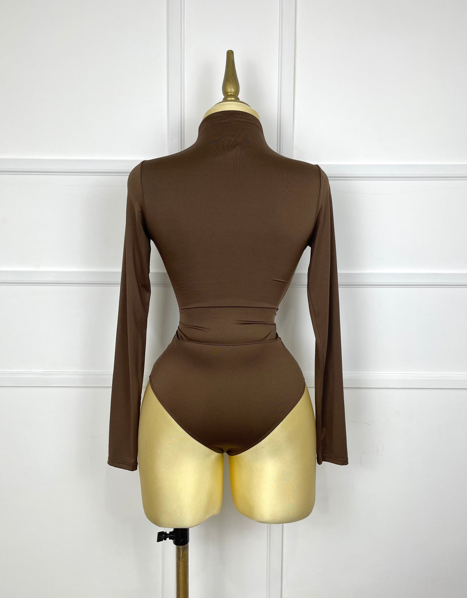 Bodysuit café con drapeado