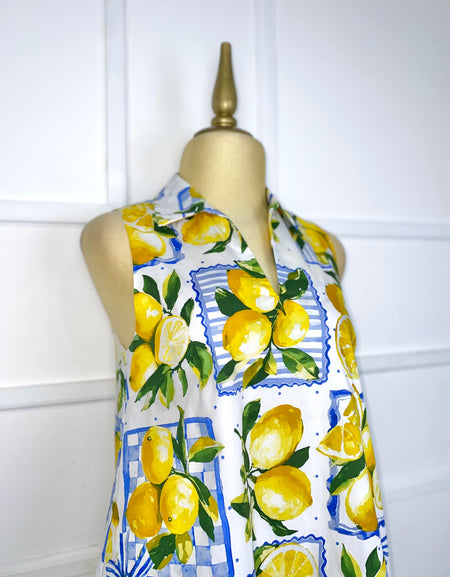 Vestido holgado estampado limones