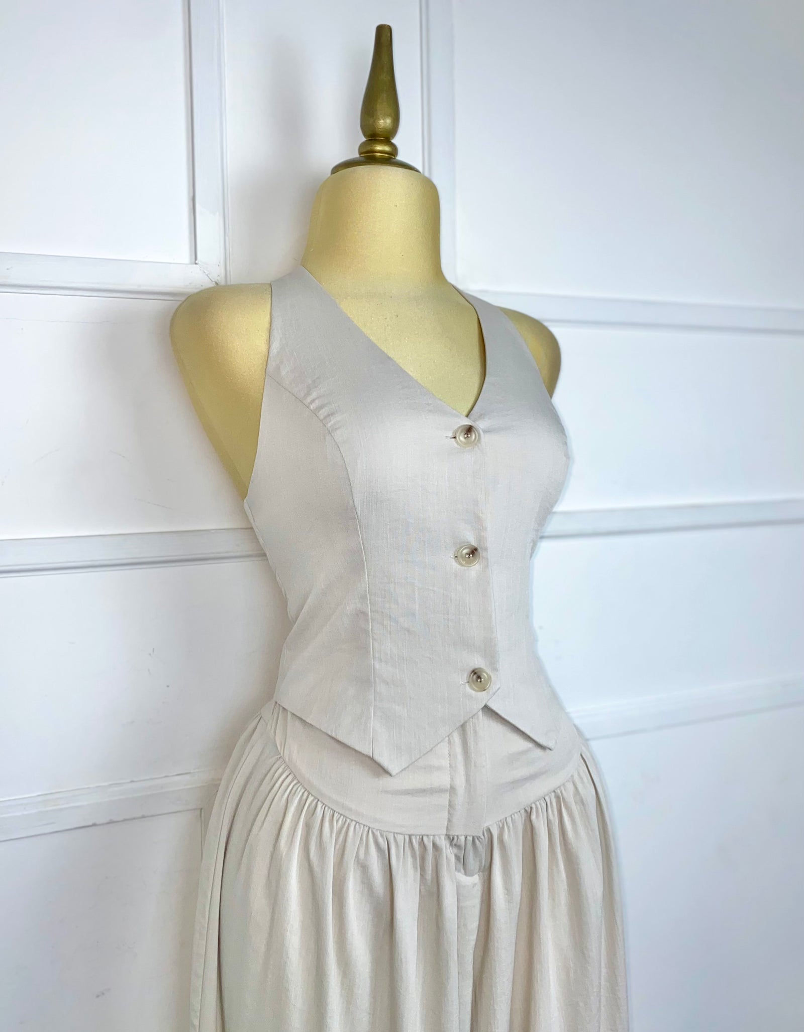 Set halter beige tipo lino