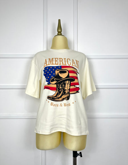 Blusa larga con estampado "american"
