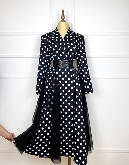 Vestido polka dots con cinto
