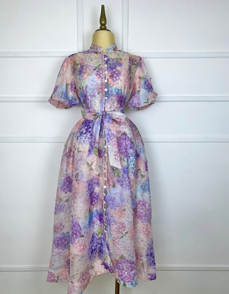 Vestido largo estampado de flores