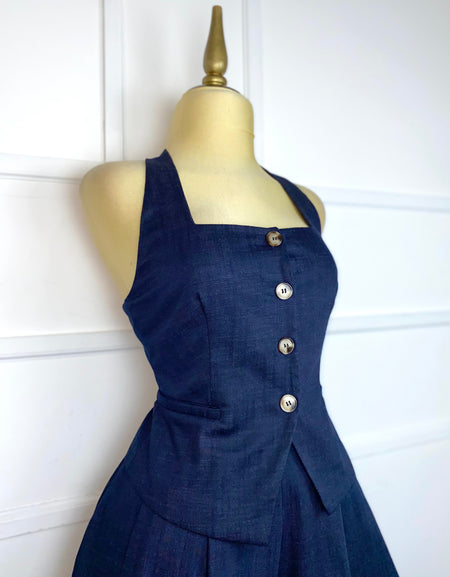 Set azul tipo mezclilla