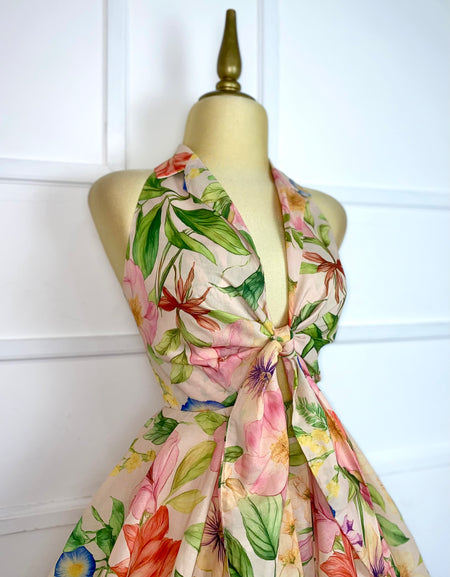 Vestido halter estampado floral