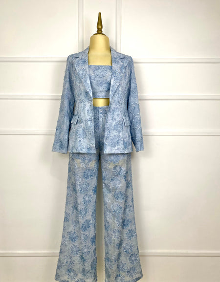 Set azul con textura (3 piezas)