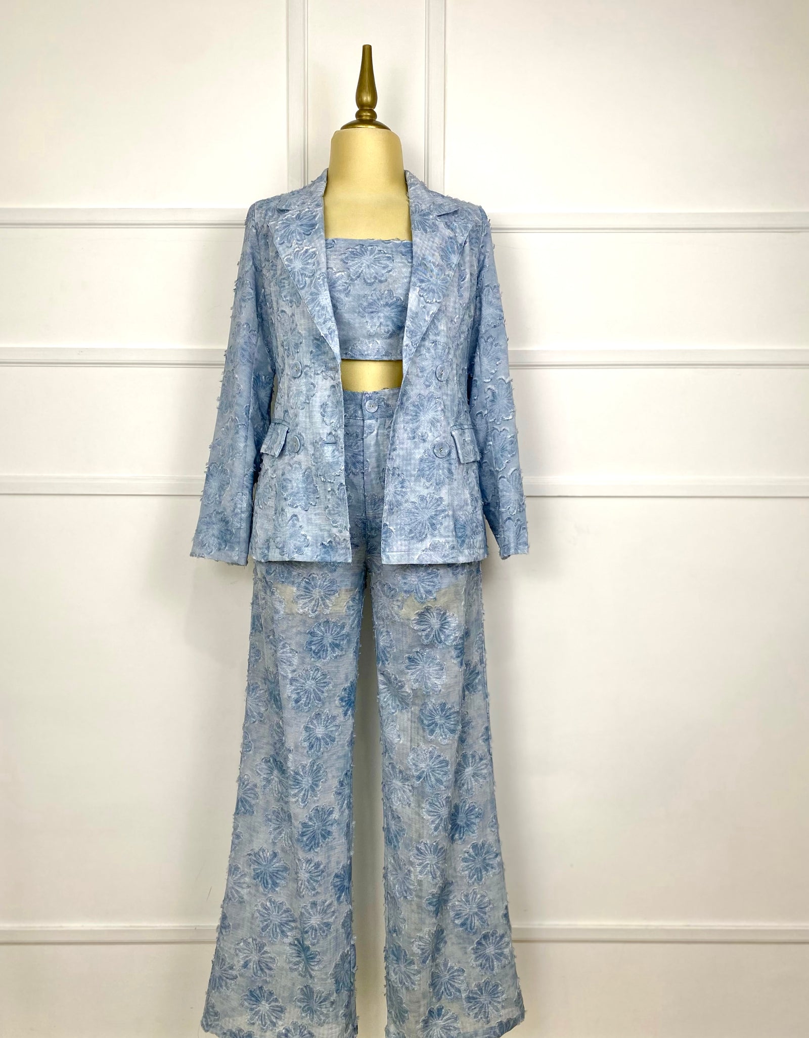 Set azul con textura (3 piezas)