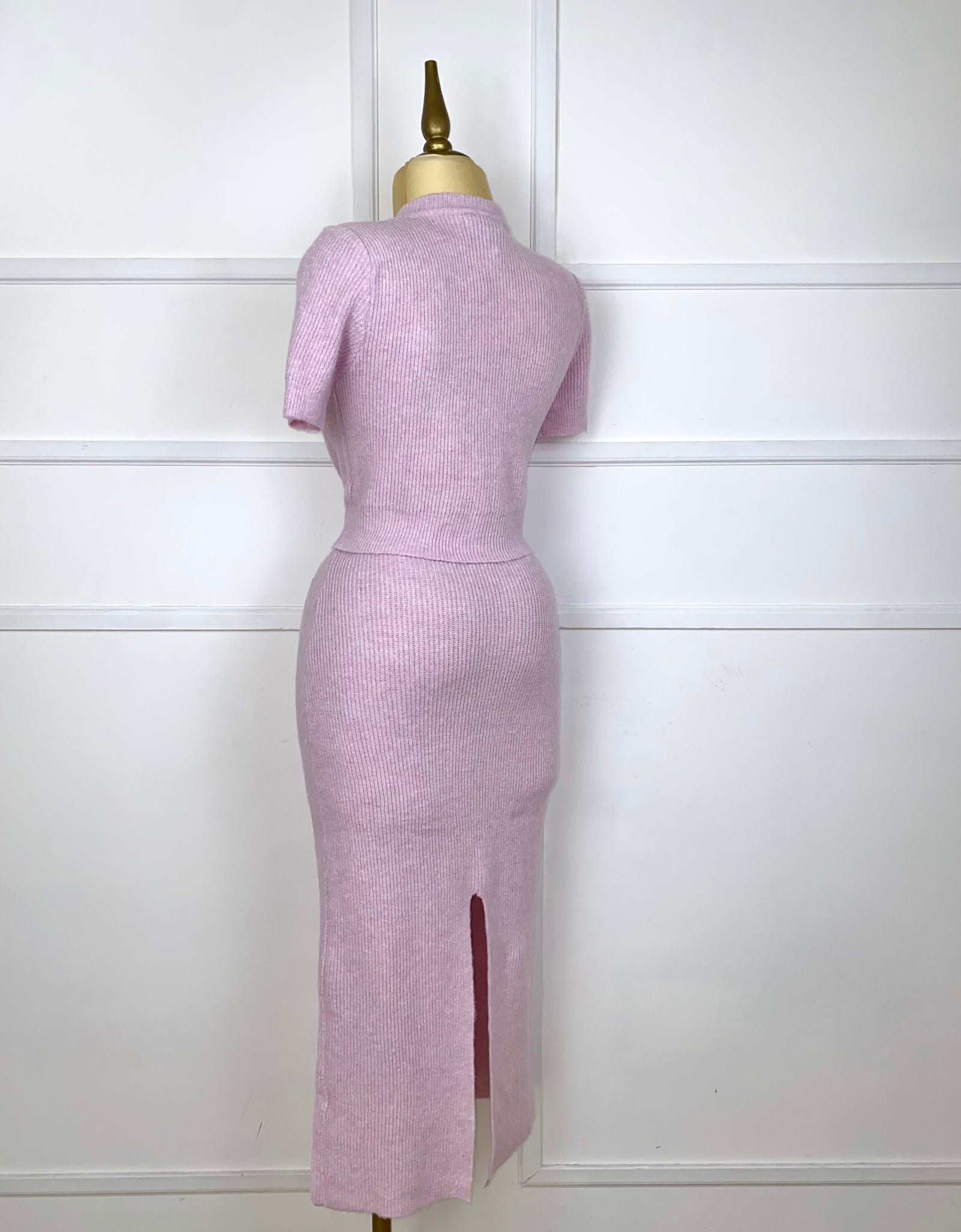 Set rosita tejido con botones pedrería