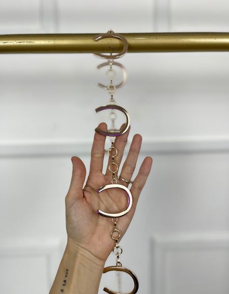 Cinto metálico cobre con hebillas