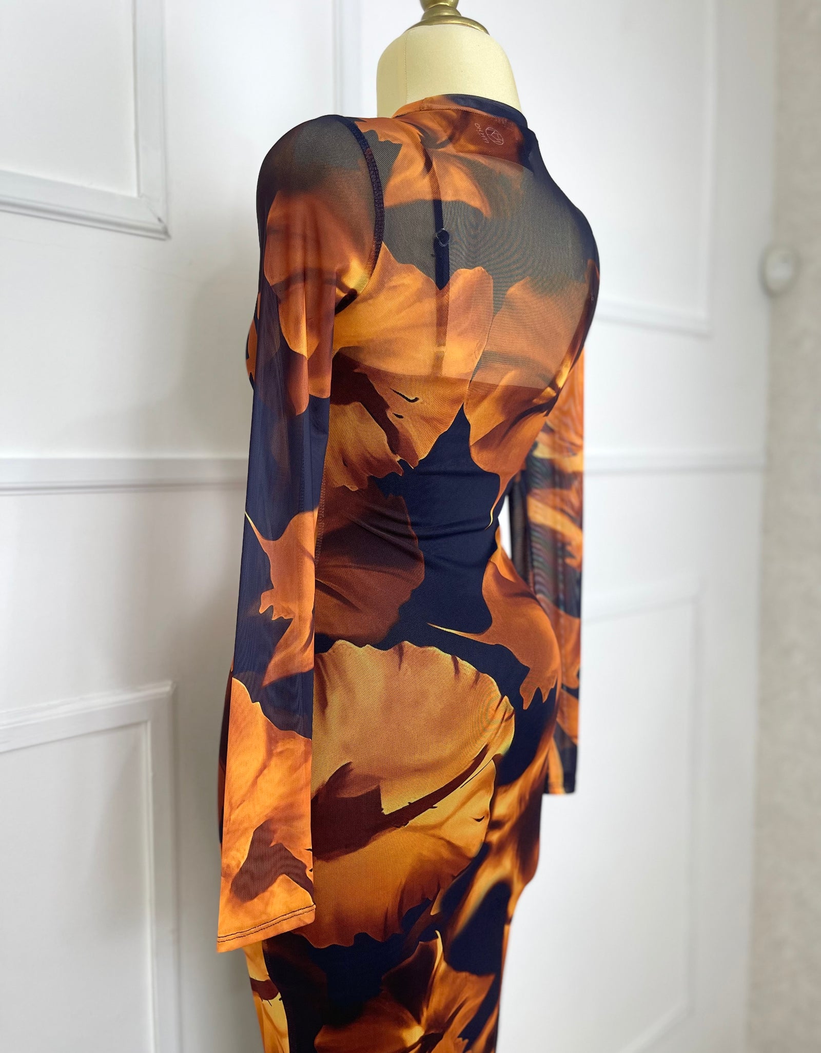Vestido mesh con flores