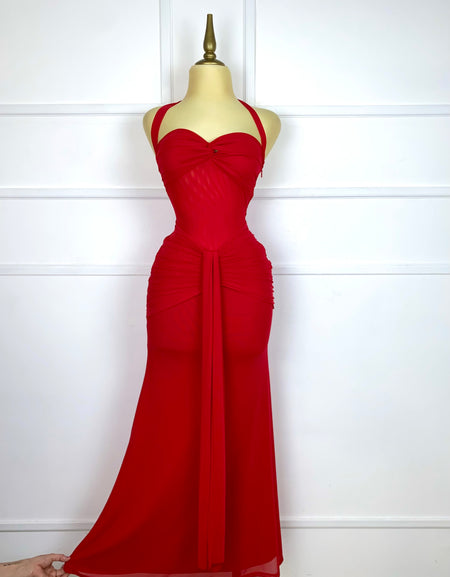 Vestido rojo largo
