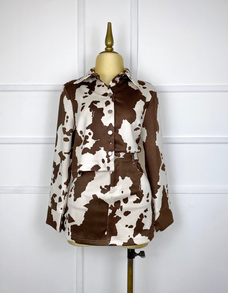 Set estampado manchas tipo gamuza