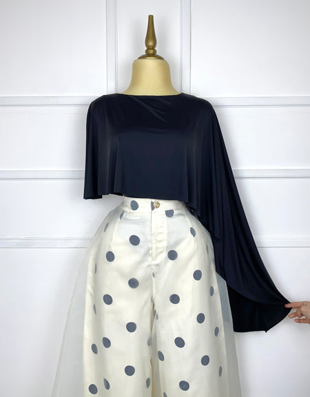 Pantalón beige lunares tipo gasa