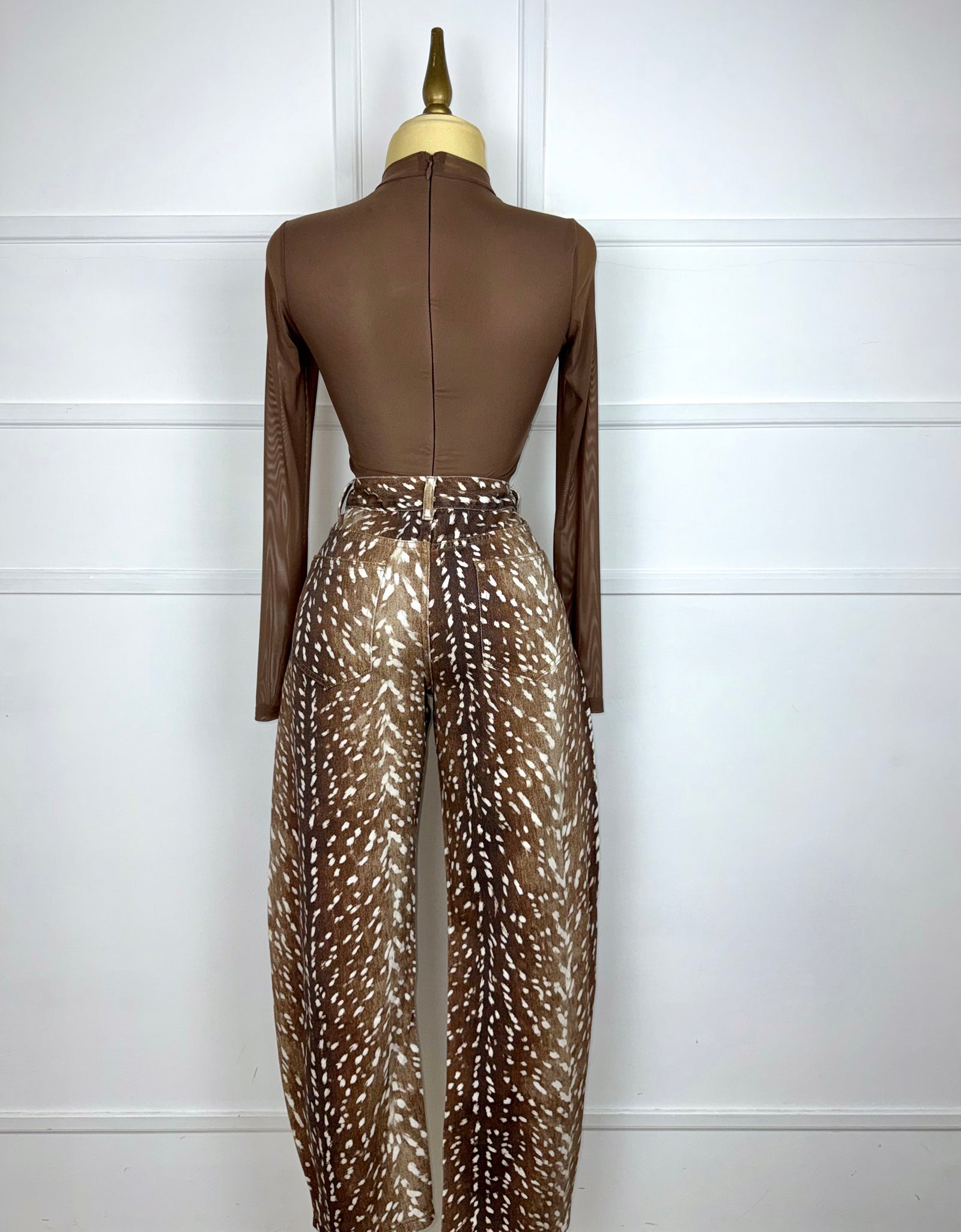 Bodysuit café mesh