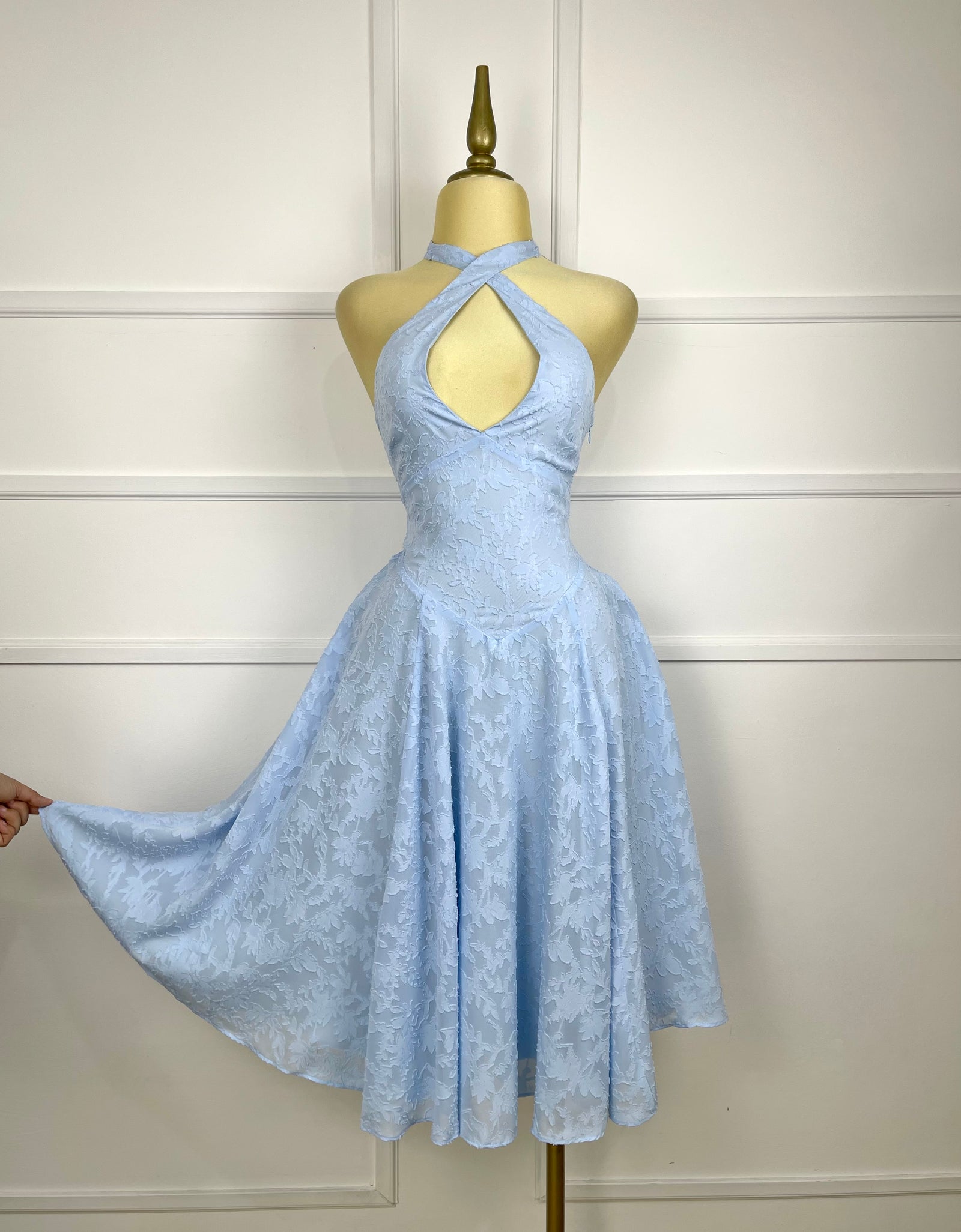 Vestido azul con textura