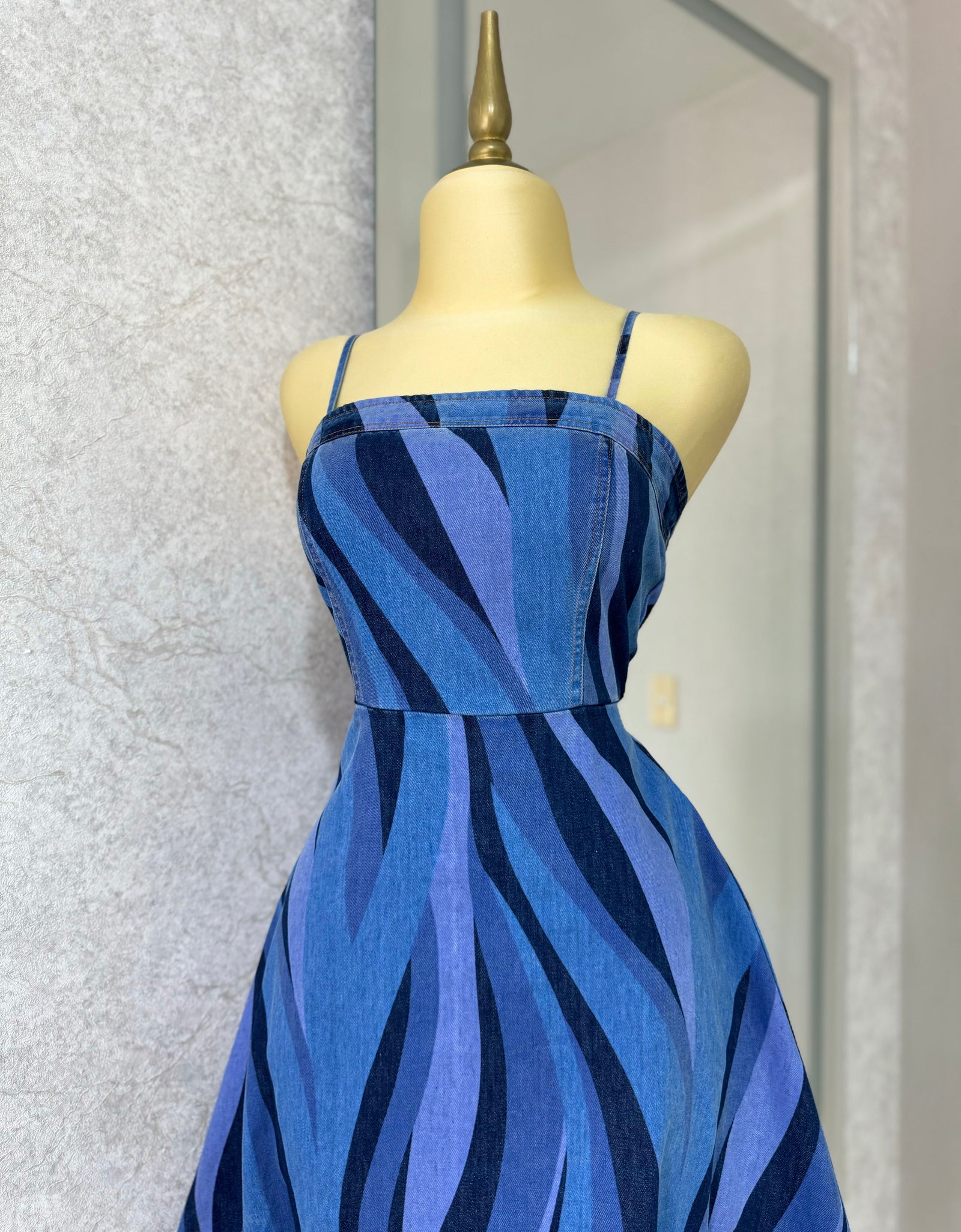 Vestido mezclilla multicolor midi