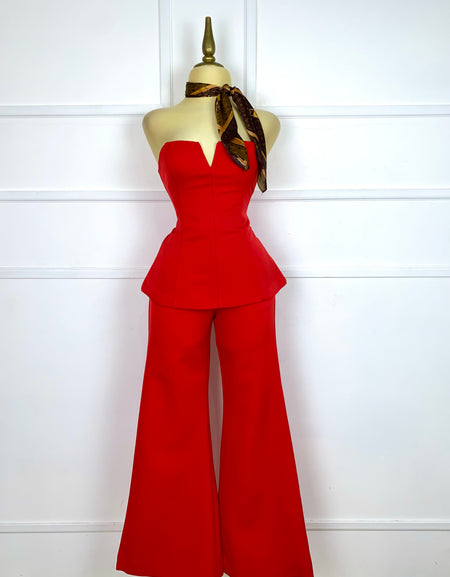 Set rojo tomate liso