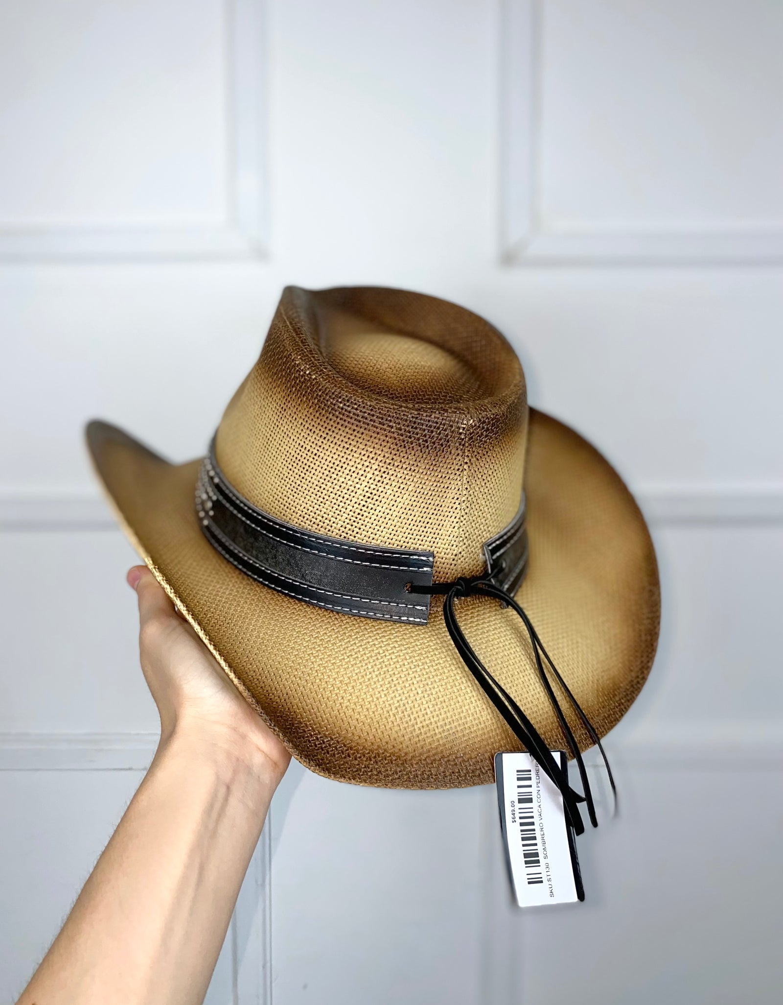 Sombrero paja con pedrería y estoperoles