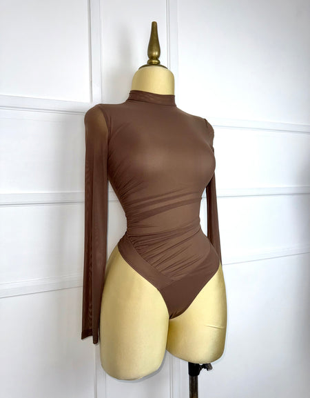 Bodysuit café mesh
