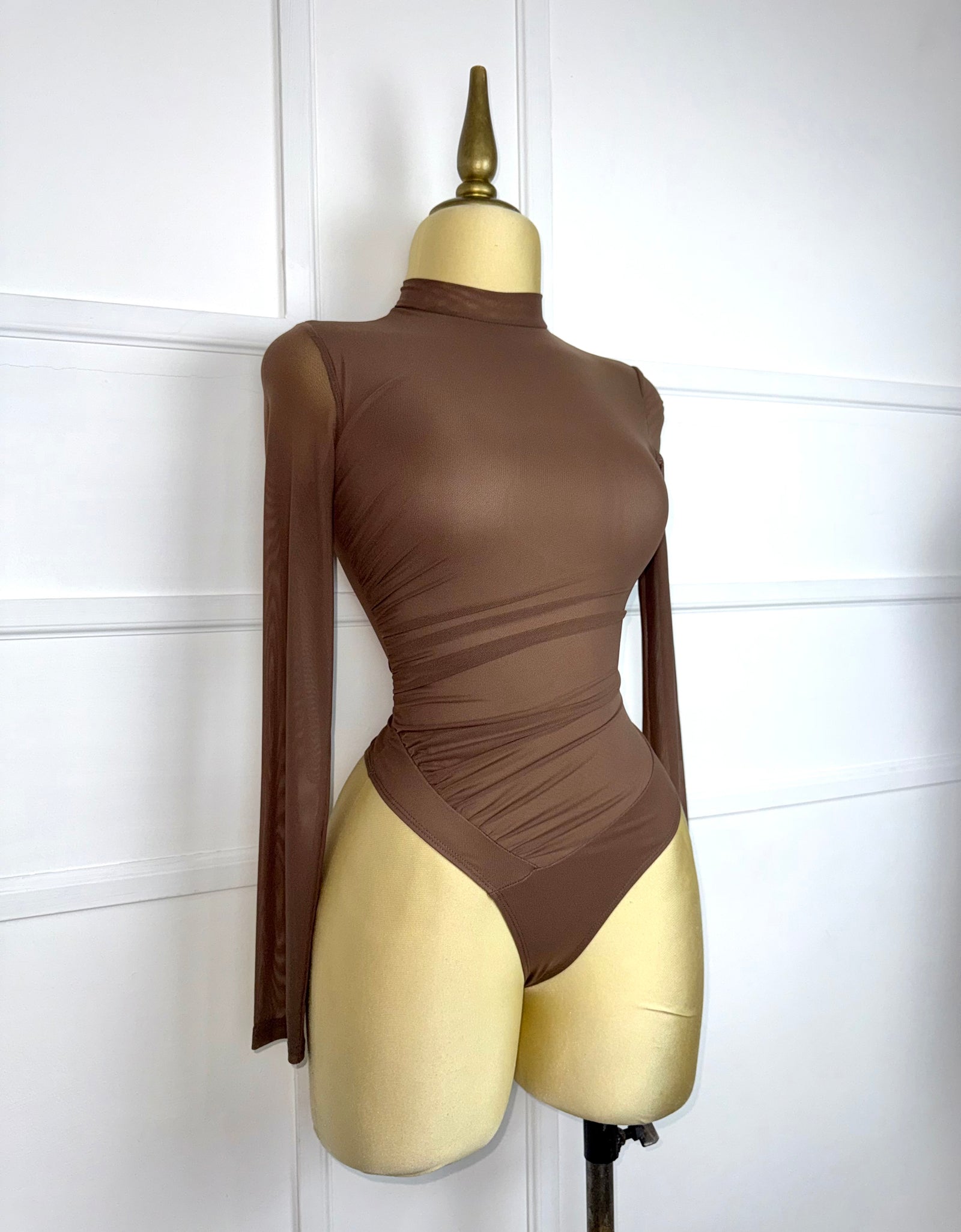 Bodysuit café mesh