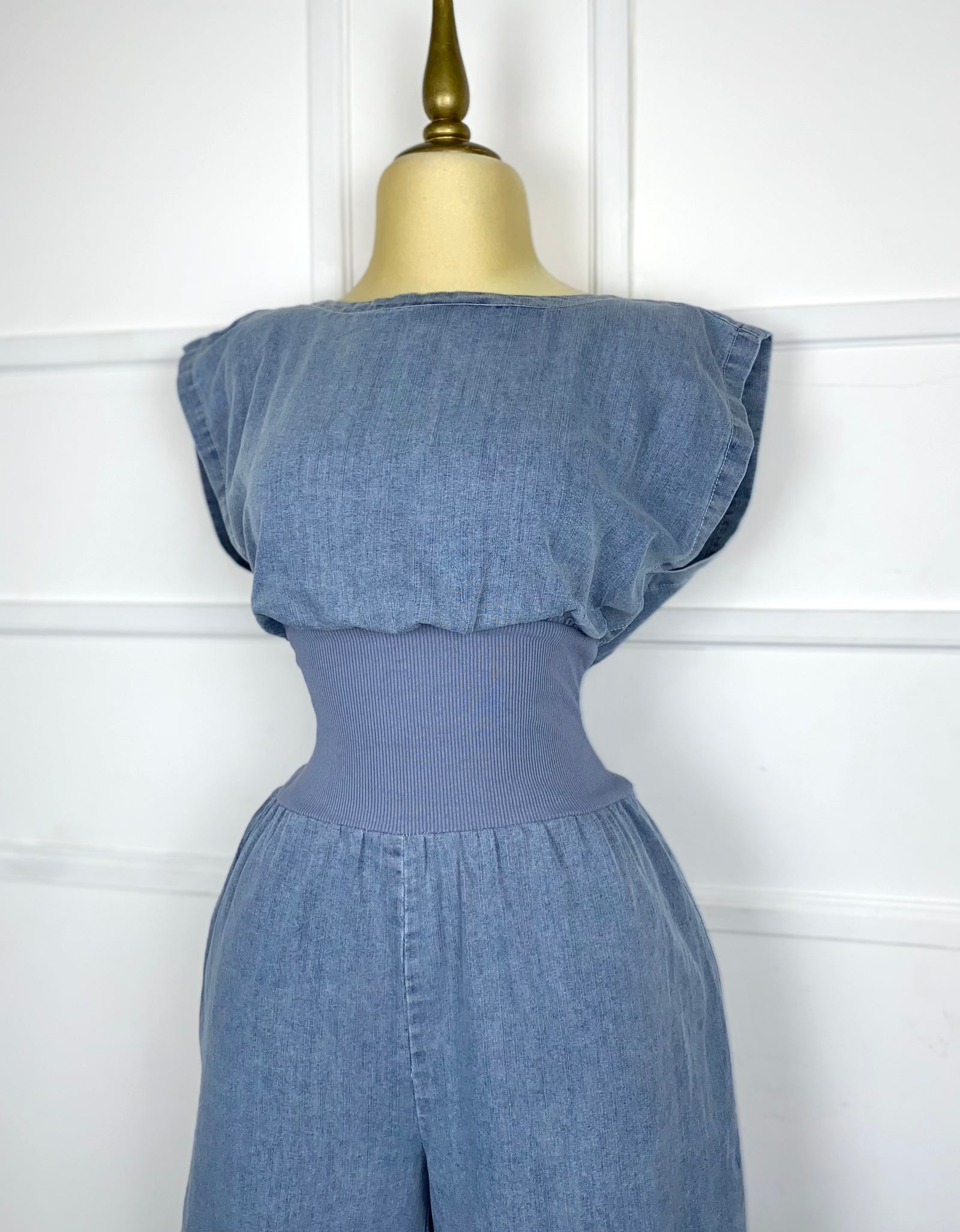 Palazzo mezclilla campana con elástico