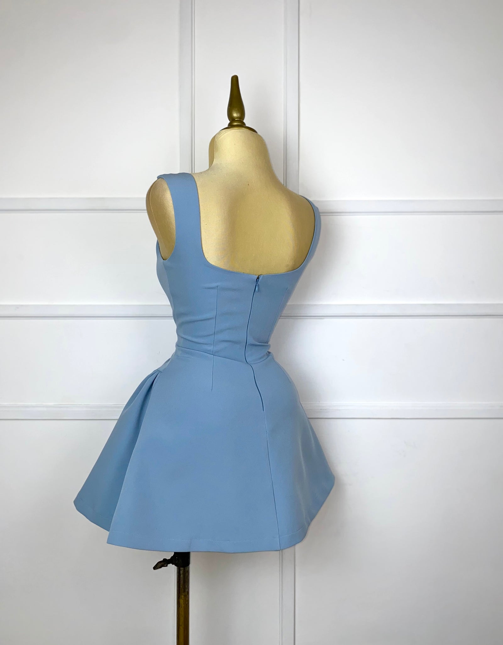 Vestido azul liso corte A