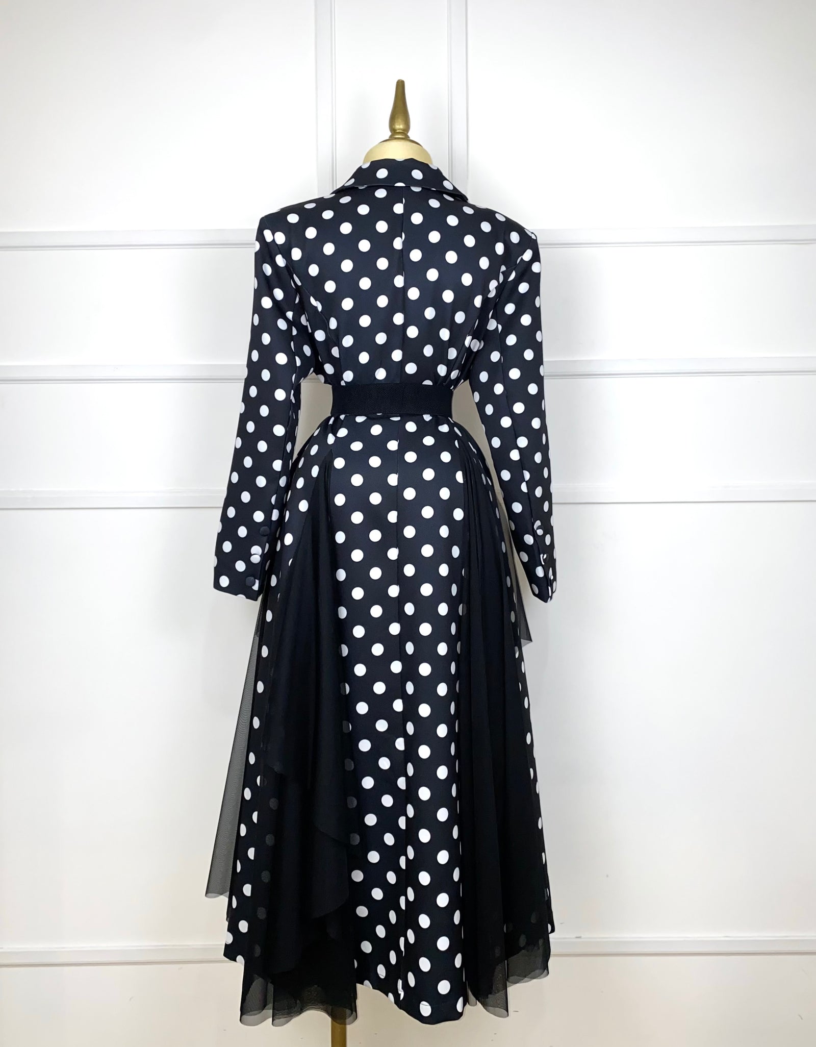 Vestido polka dots con cinto