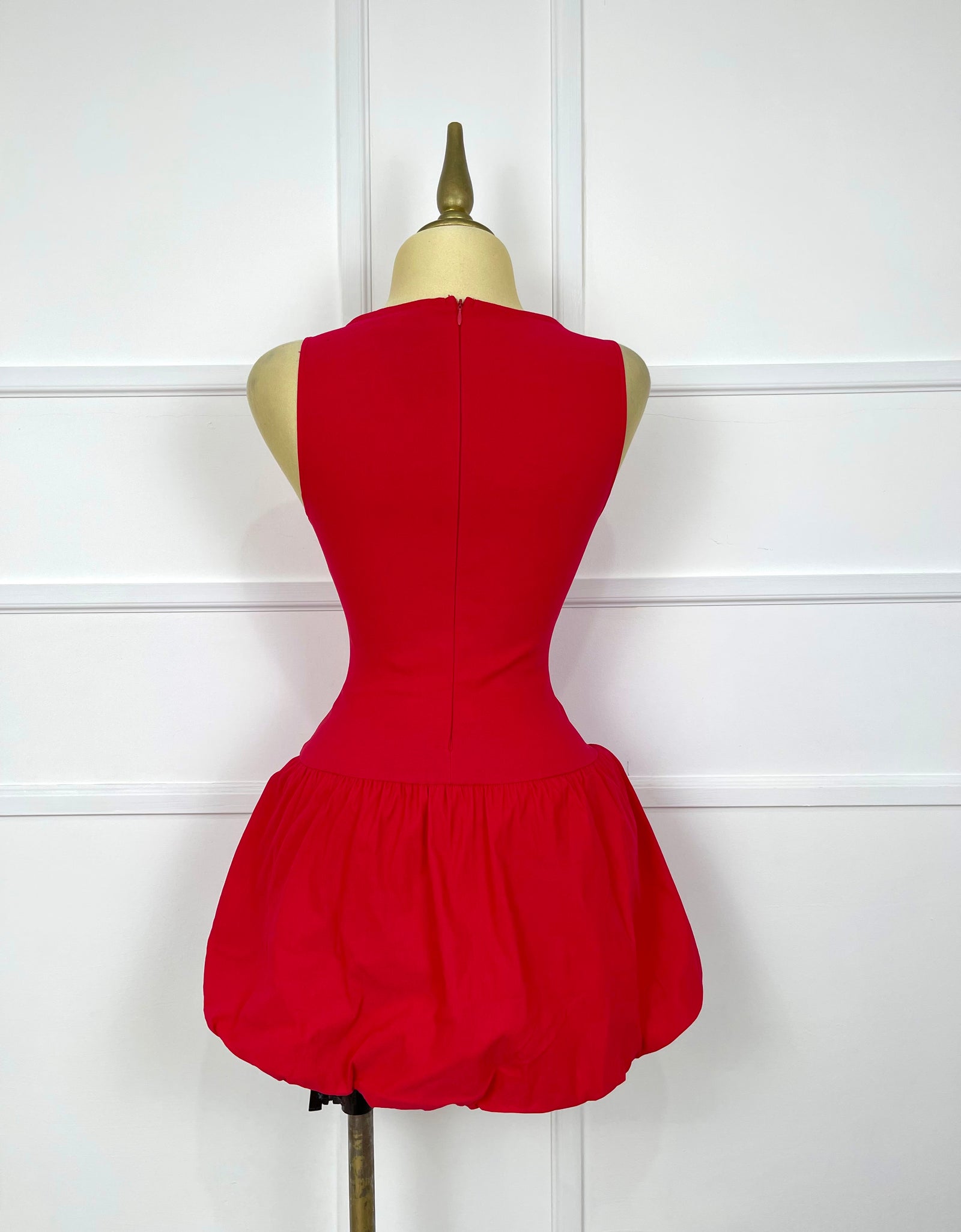 Vestido rojo strech bombacho