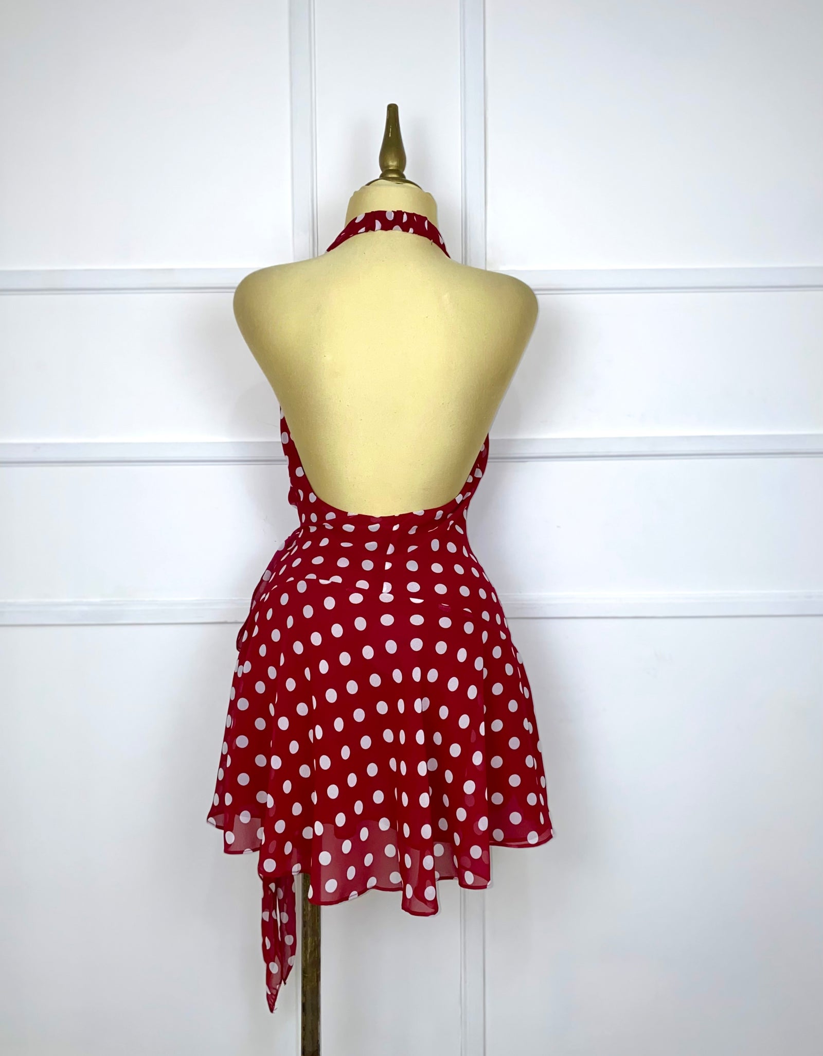Vestido tinto polka dots