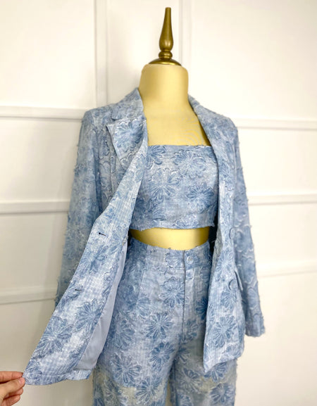 Set azul con textura (3 piezas)