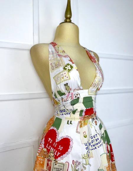 Vestido midi estampado halter