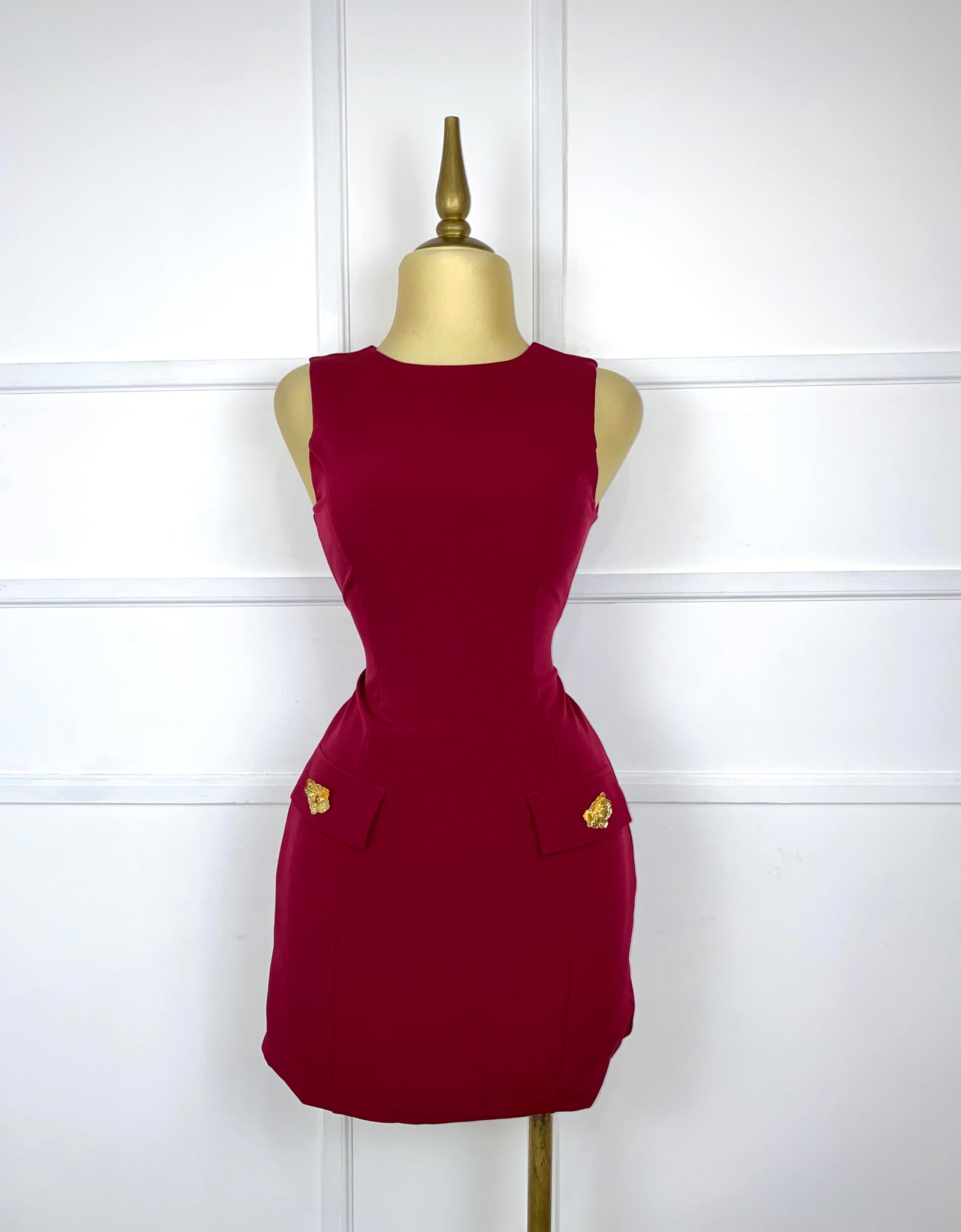 Vestido tinto liso