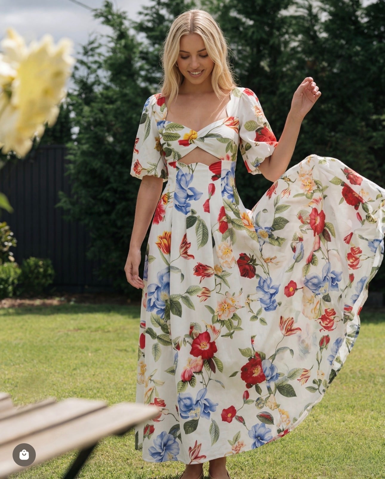 Vestido blanco con flores