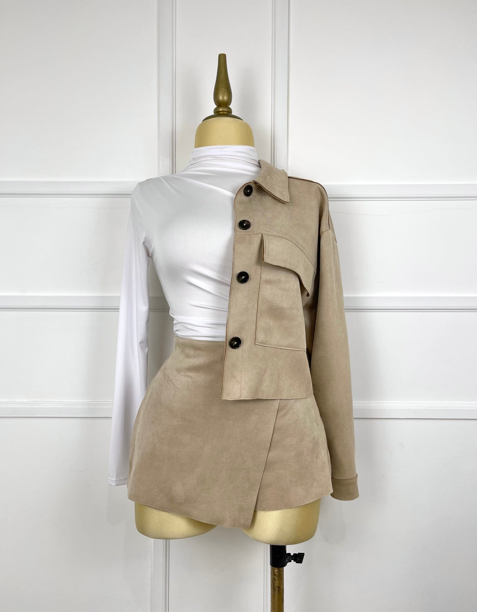 Set beige gamuza